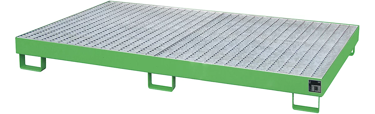 Cubeta para estantería tipo RW/GR 2200-1, con rejilla, verde RAL6011