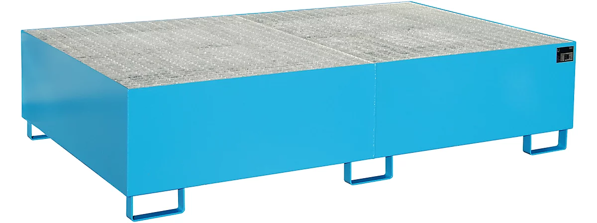 Cubeta para estantería tipo RW/GR 2200-2, con rejilla, azul RAL5012