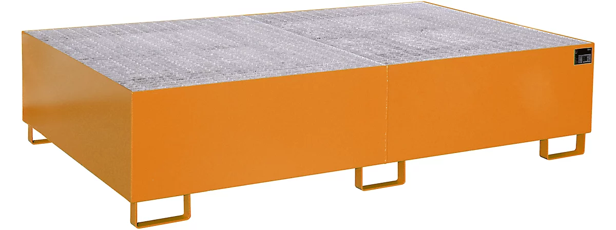 Cubeta para estantería tipo RW/GR 2200-2, con rejilla, naranja RAL2000