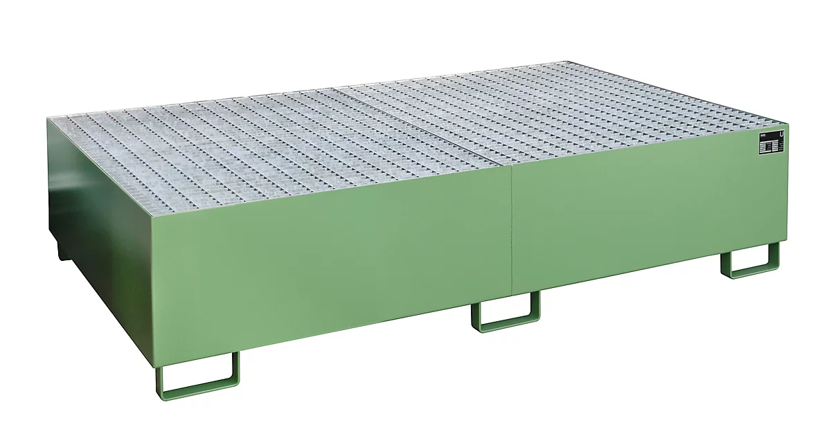 Cubeta para estantería tipo RW/GR 2200-2, con rejilla, verde RAL6011