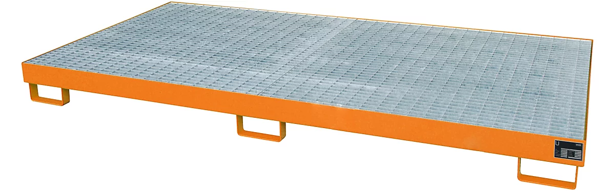 Cubeta para estantería tipo RW/GR 2700-1, con rejilla, naranja RAL2000