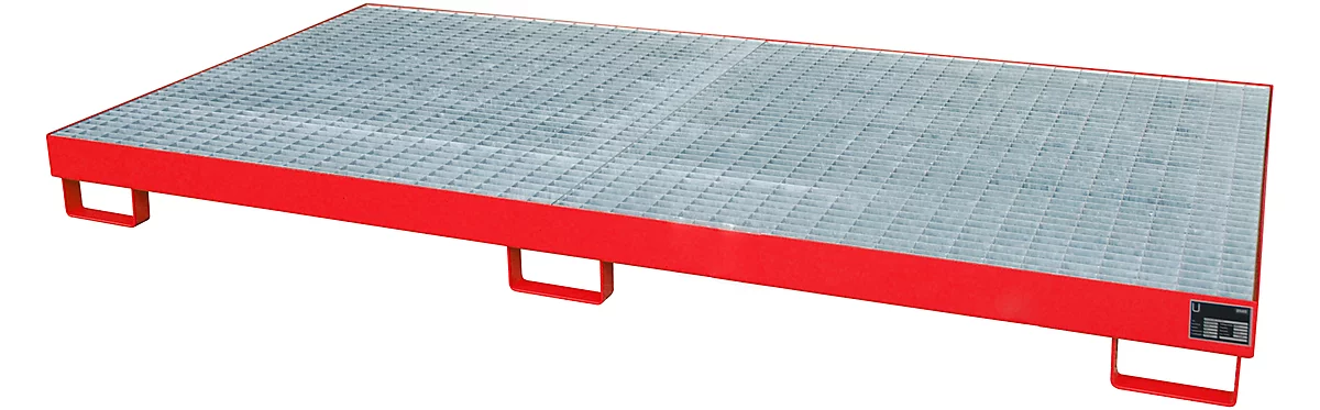 Cubeta para estantería tipo RW/GR 2700-1, con rejilla, rojo RAL3000