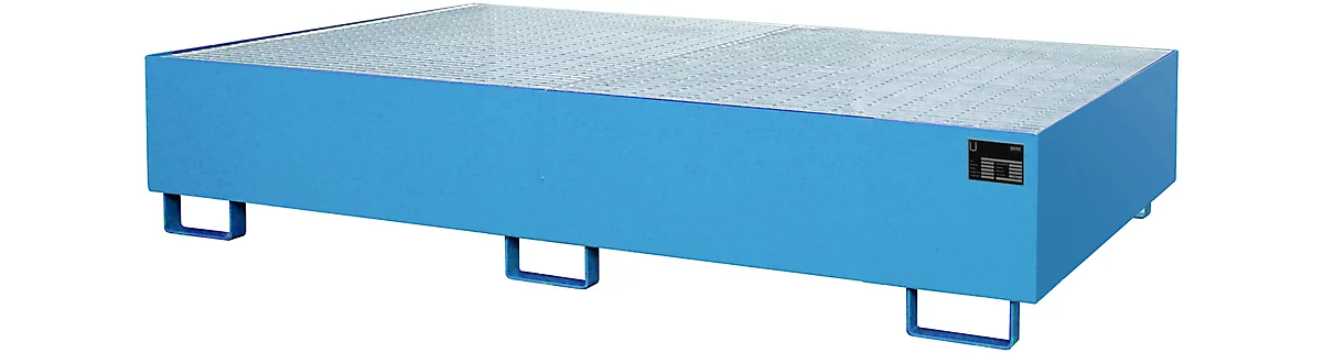 Cubeta para estantería tipo RW/GR 2700-2, con rejilla, azul RAL5012