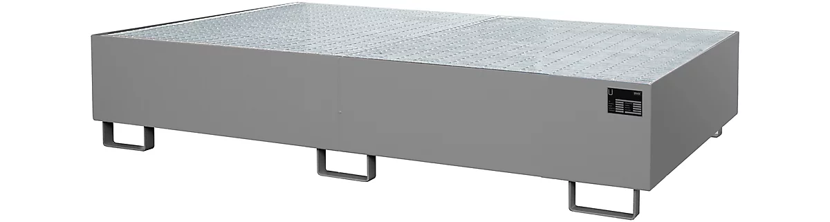 Cubeta para estantería tipo RW/GR 2700-2, con rejilla, gris RAL7005