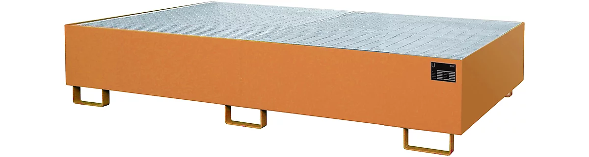 Cubeta para estantería tipo RW/GR 2700-2, con rejilla, naranja RAL2000