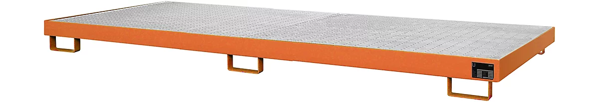 Cubeta para estantería tipo RW/GR 3300-1, con rejilla, naranja RAL2000