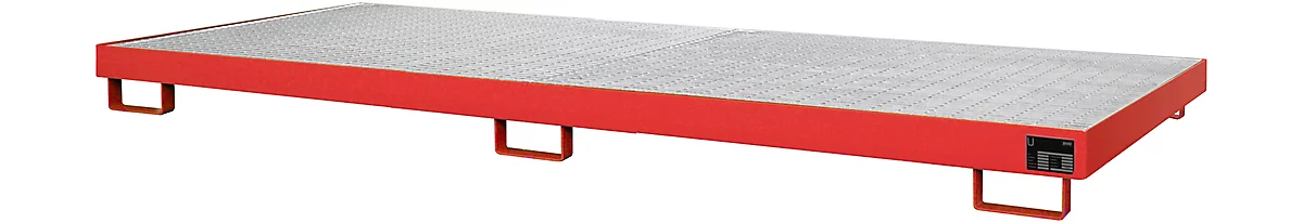 Cubeta para estantería tipo RW/GR 3300-1, con rejilla, rojo RAL3000