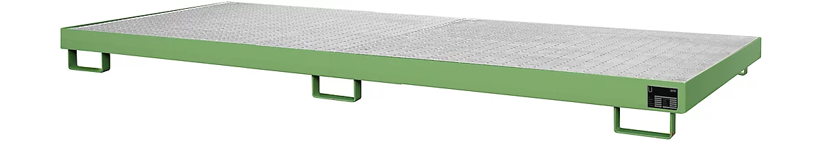 Cubeta para estantería tipo RW/GR 3300-1, con rejilla, verde RAL6011