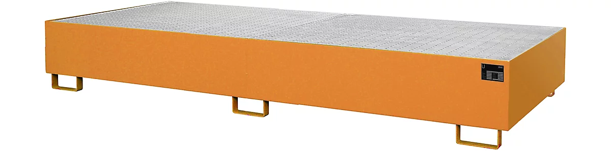 Cubeta para estantería tipo RW/GR 3300-2, con rejilla, naranja RAL2000