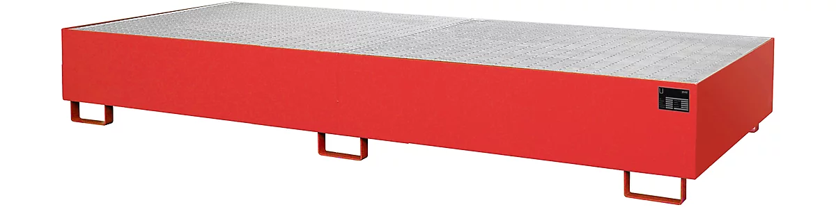 Cubeta para estantería tipo RW/GR 3300-2, con rejilla, rojo RAL3000