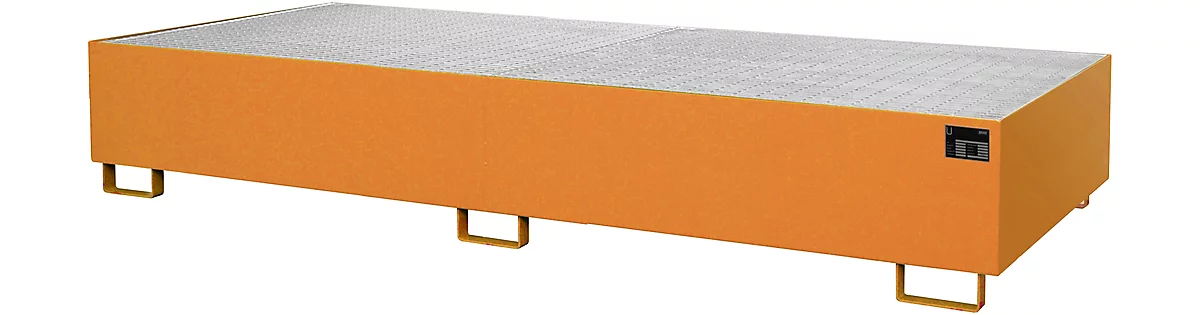 Cubeta para estantería tipo RW/GR 3300-3, con rejilla, naranja RAL2000