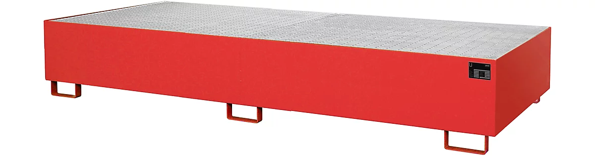 Cubeta para estantería tipo RW/GR 3300-3, con rejilla, rojo RAL3000