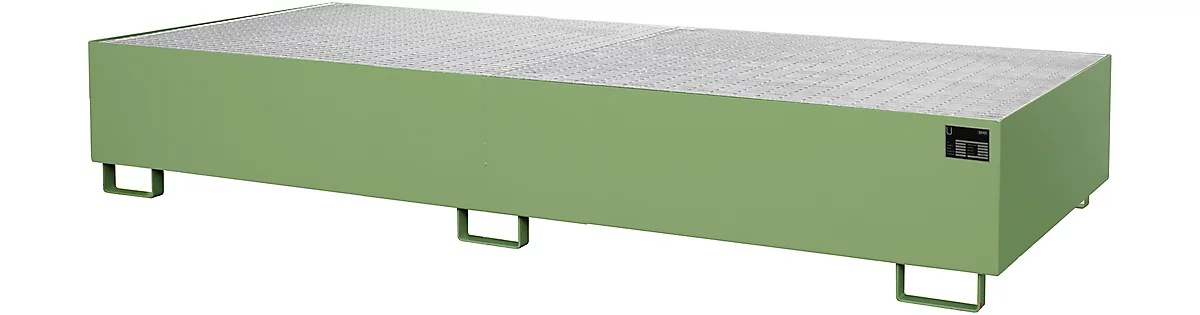 Cubeta para estantería tipo RW/GR 3300-3, con rejilla, verde RAL6011