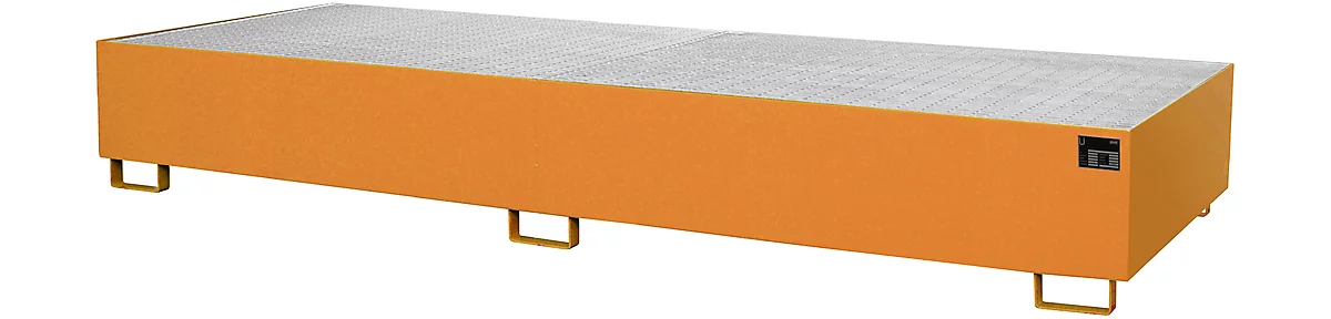 Cubeta para estantería tipo RW/GR 3600-3, con rejilla, naranja RAL2000