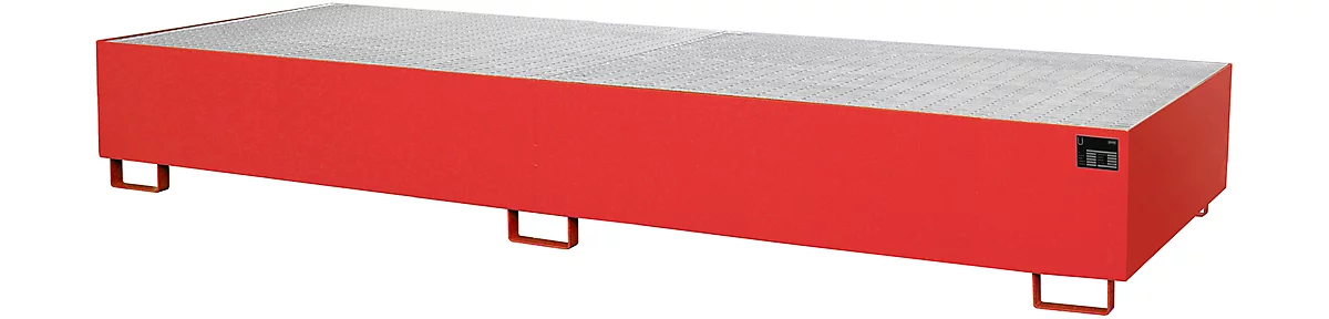 Cubeta para estantería tipo RW/GR 3600-3, con rejilla, rojo RAL3000