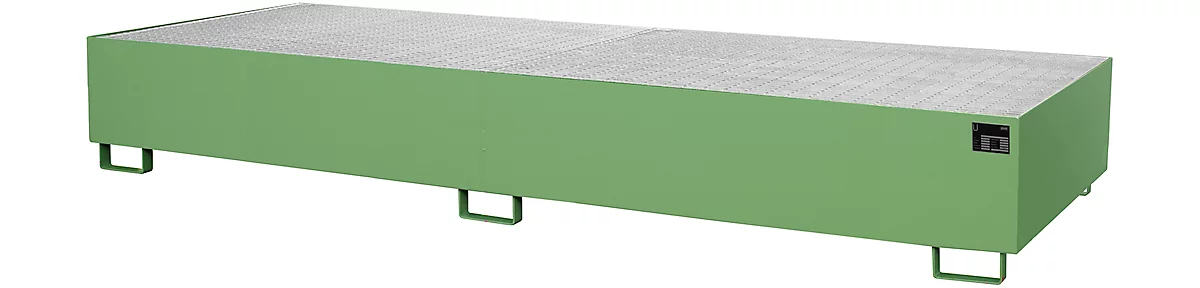Cubeta para estantería tipo RW/GR 3600-3, con rejilla, verde RAL6011