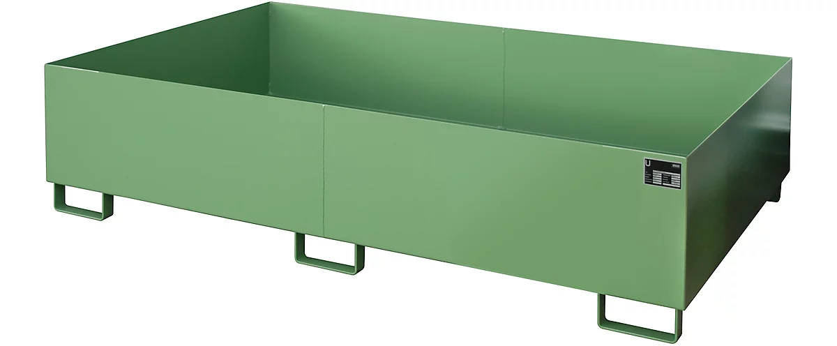 Cubeta para estantería tipo RW/RW 2200-2, sin rejilla, verde RAL6011