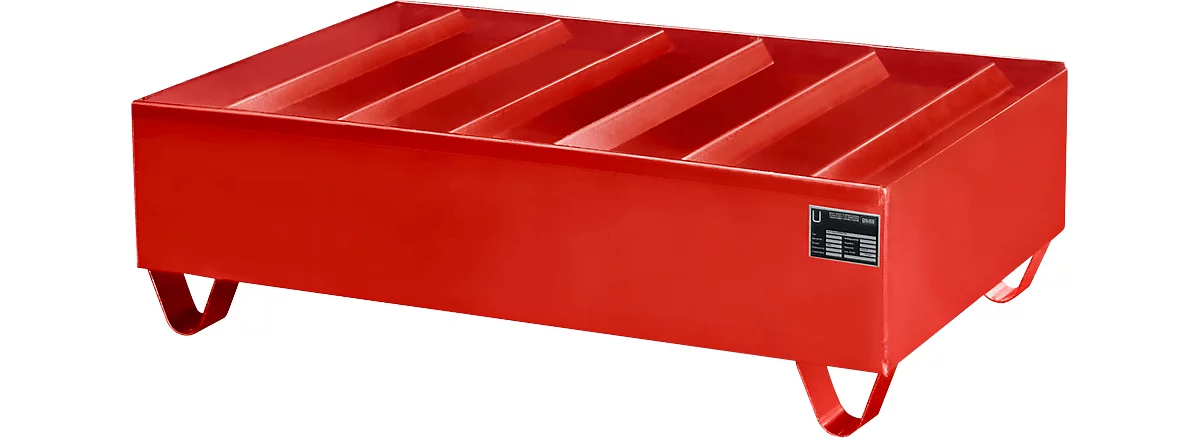 Cubeta perfilada PW conf. StawaR, para 2 barriles, 224 l, 59 kg, rojo