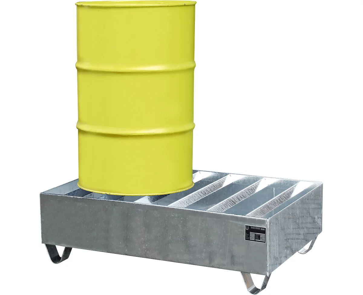 Cubeta perfilada PW conf. StawaR, para 2 barriles, 224 l, 64 kg, galvanizado