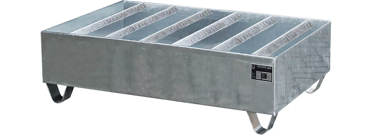 Cubeta perfilada PW conf. StawaR, para 2 barriles, 224 l, 64 kg, galvanizado