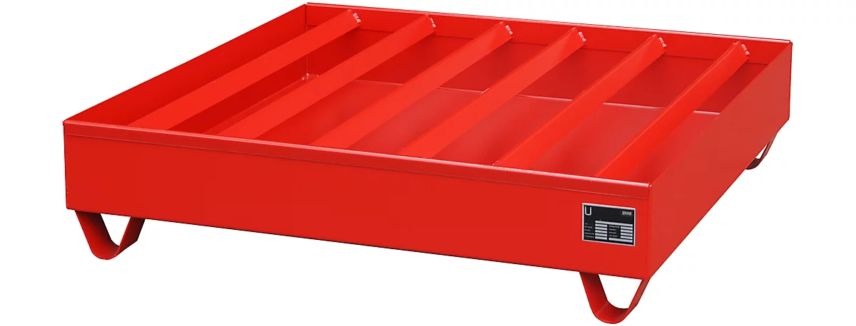 Cubeta perfilada PW conf. StawaR, para 4 barriles, 230 l, 72 kg, rojo