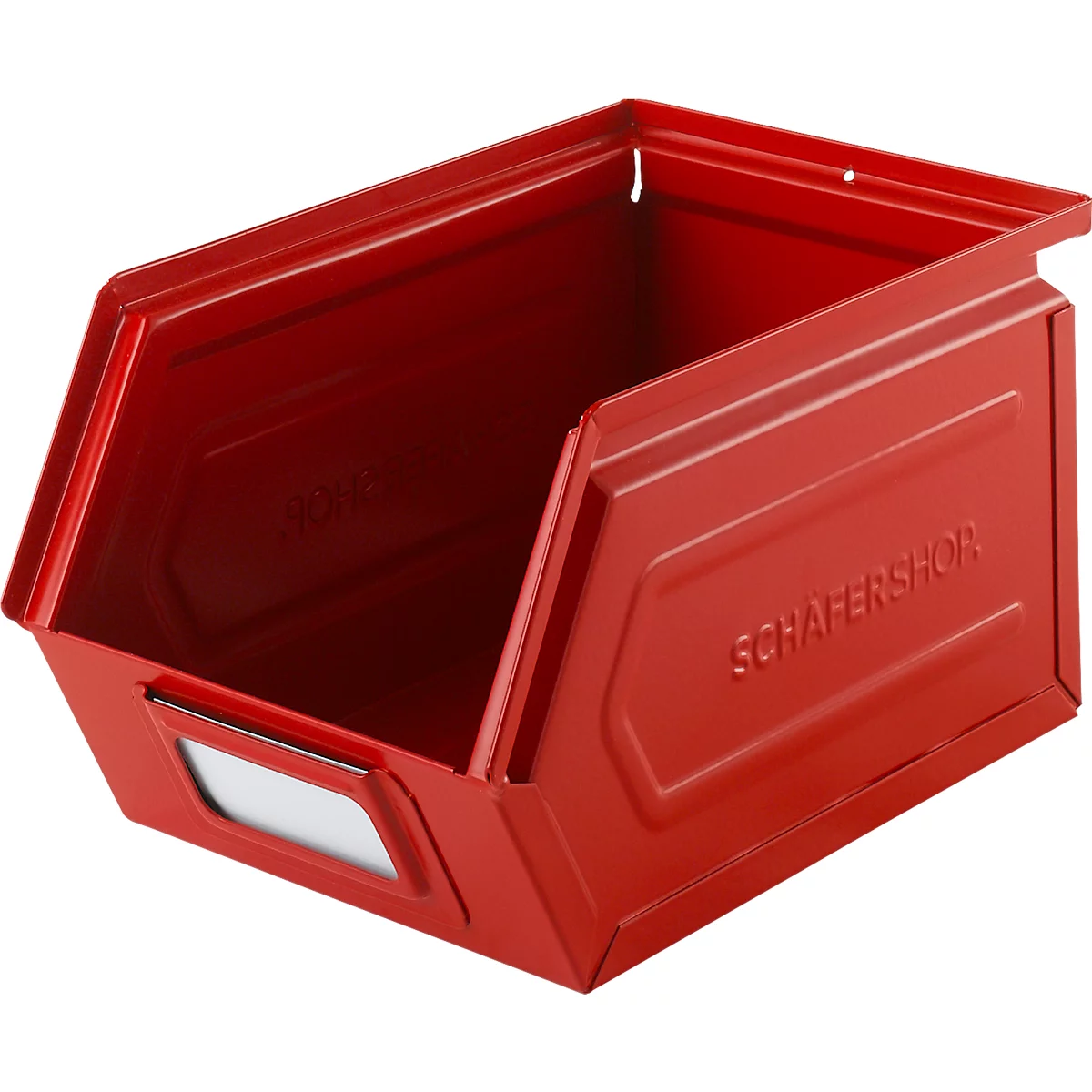 Cubo de almacenamiento abierto Schäfer Shop Select, acero, L 238 x An 149 x Al 128 mm, 3,5 l, 8 kg, RAL 3000 (rojo fuego)