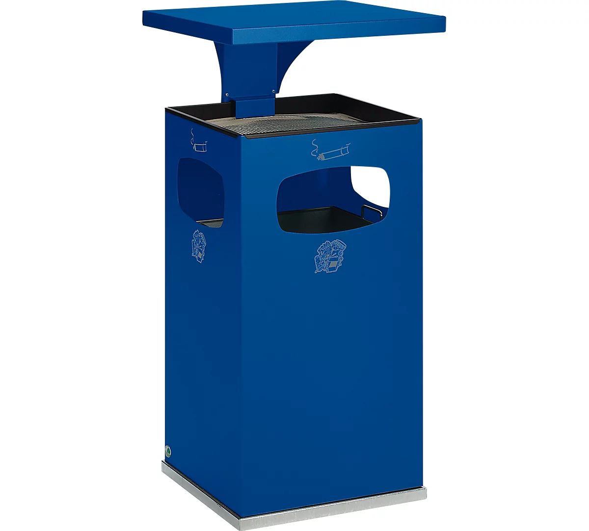 Cubo de basura B42, con tapa, incl. interior, azul