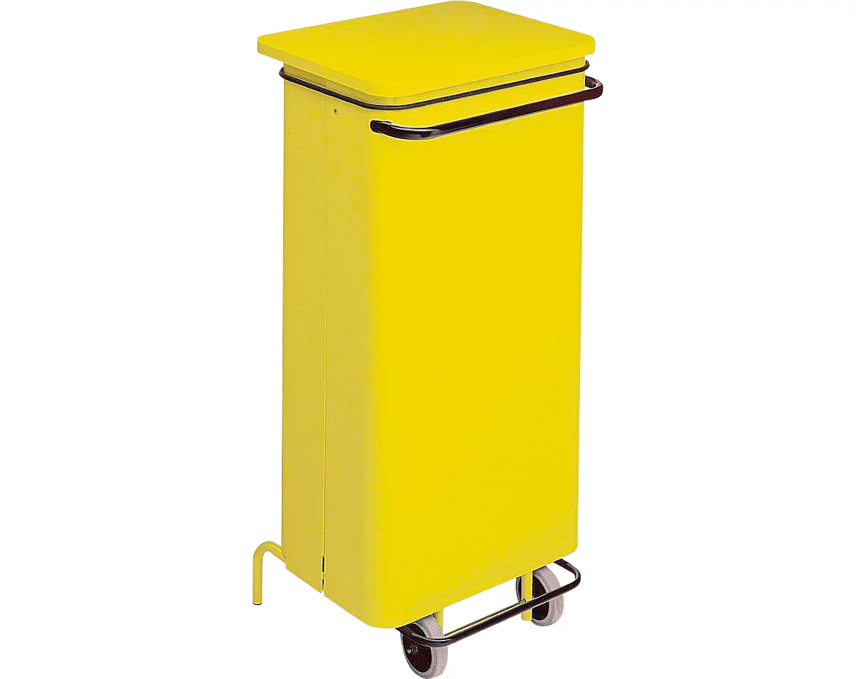 Cubo de basura Conticolor, con pedal, capacidad 110 l, amarillo