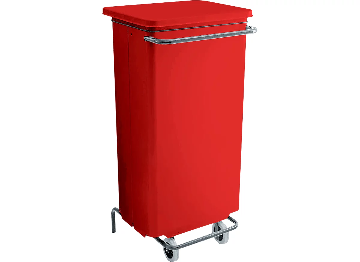 Cubo de basura Conticolor, con pedal, capacidad 110 l, rojo