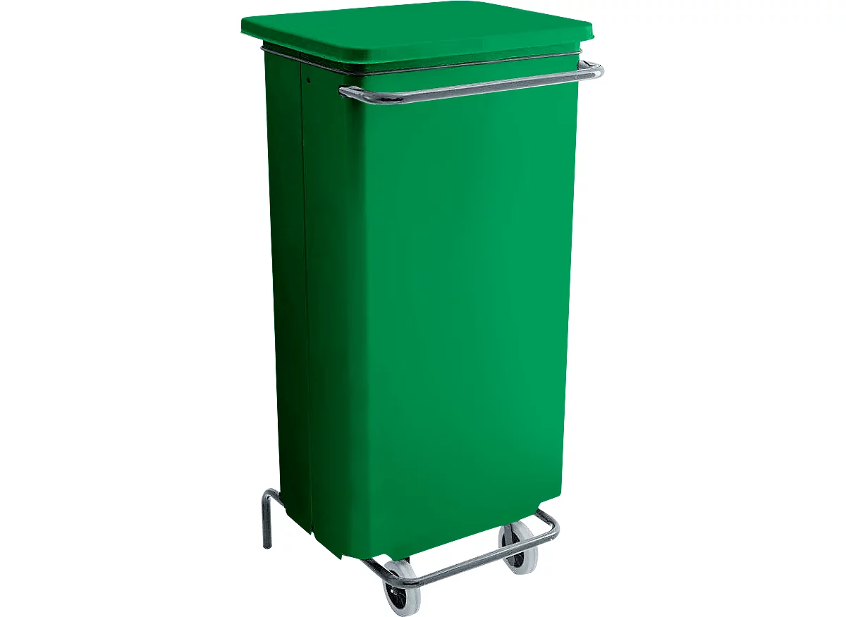Cubo de basura Conticolor, con pedal, capacidad 110 l, verde