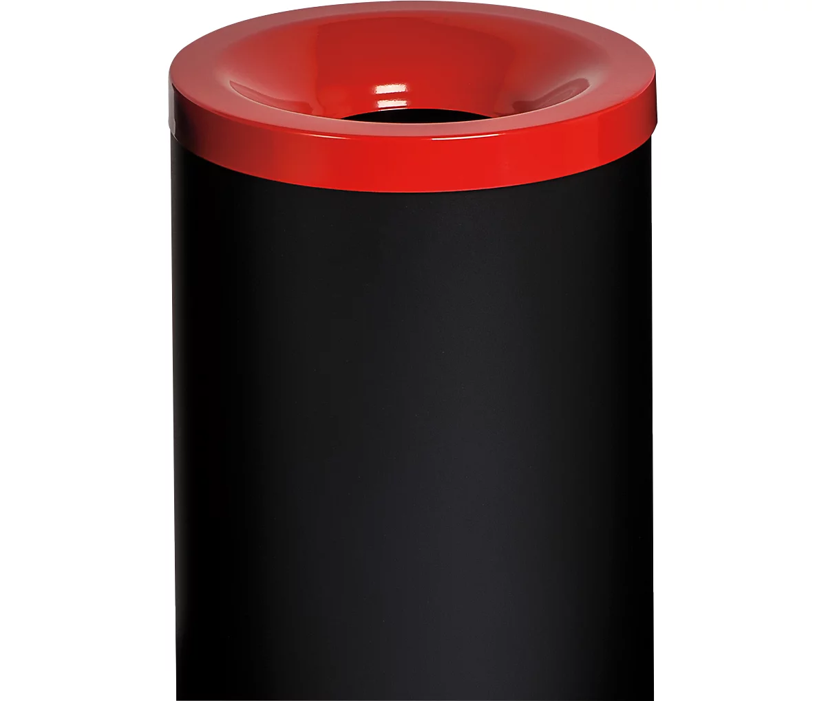Cubo de basura de seguridad Grisu Color, 50 l, negro/rojo