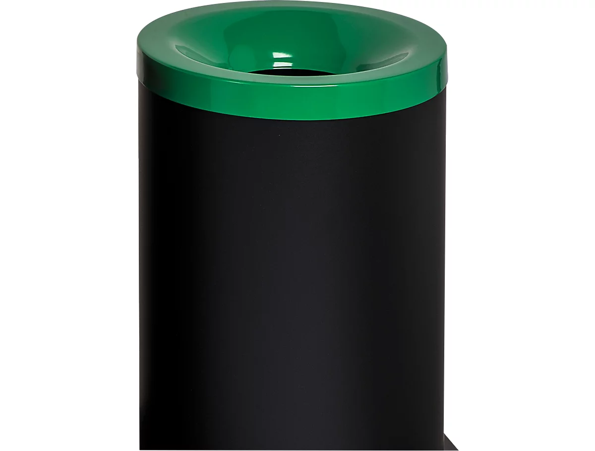 Cubo de basura de seguridad Grisu Color, 90 l, negro/verde