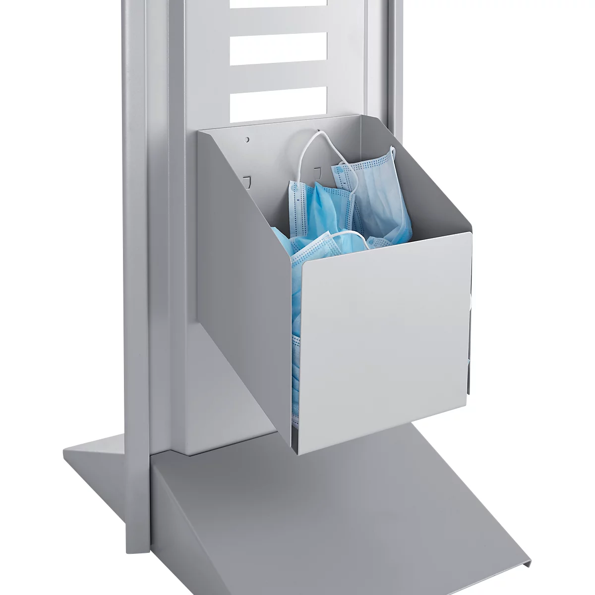 Cubo de basura para estación higiénica modular Basic, An 210 x P 190 x Al 200 mm, acero, aluminio blanco RAL 9006
