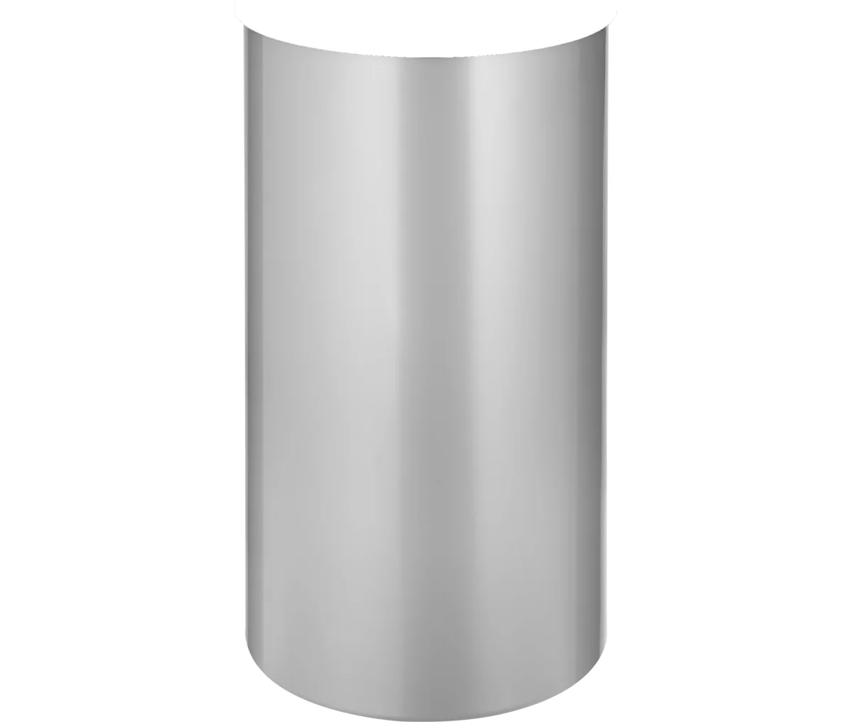 Cubo de basura, para uso interior, volumen 50 l, tapa autoextinguible, Ø 335 x H 625 mm, acero con recubrimiento de polvo, color aluminio/negro