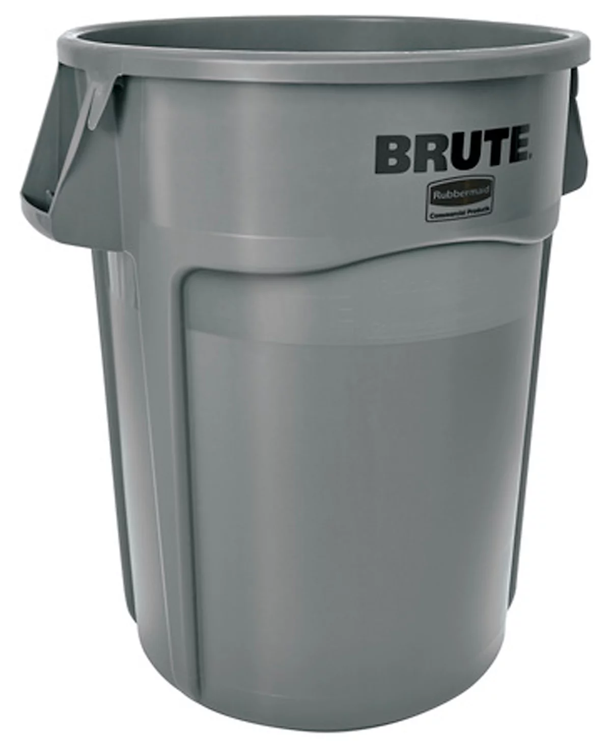 Cubo de basura Rubbermaid Brute, 166,5 l, redondo, bloqueador de rayos UV, L 612 x A 717 x H 796 mm, polietileno, gris