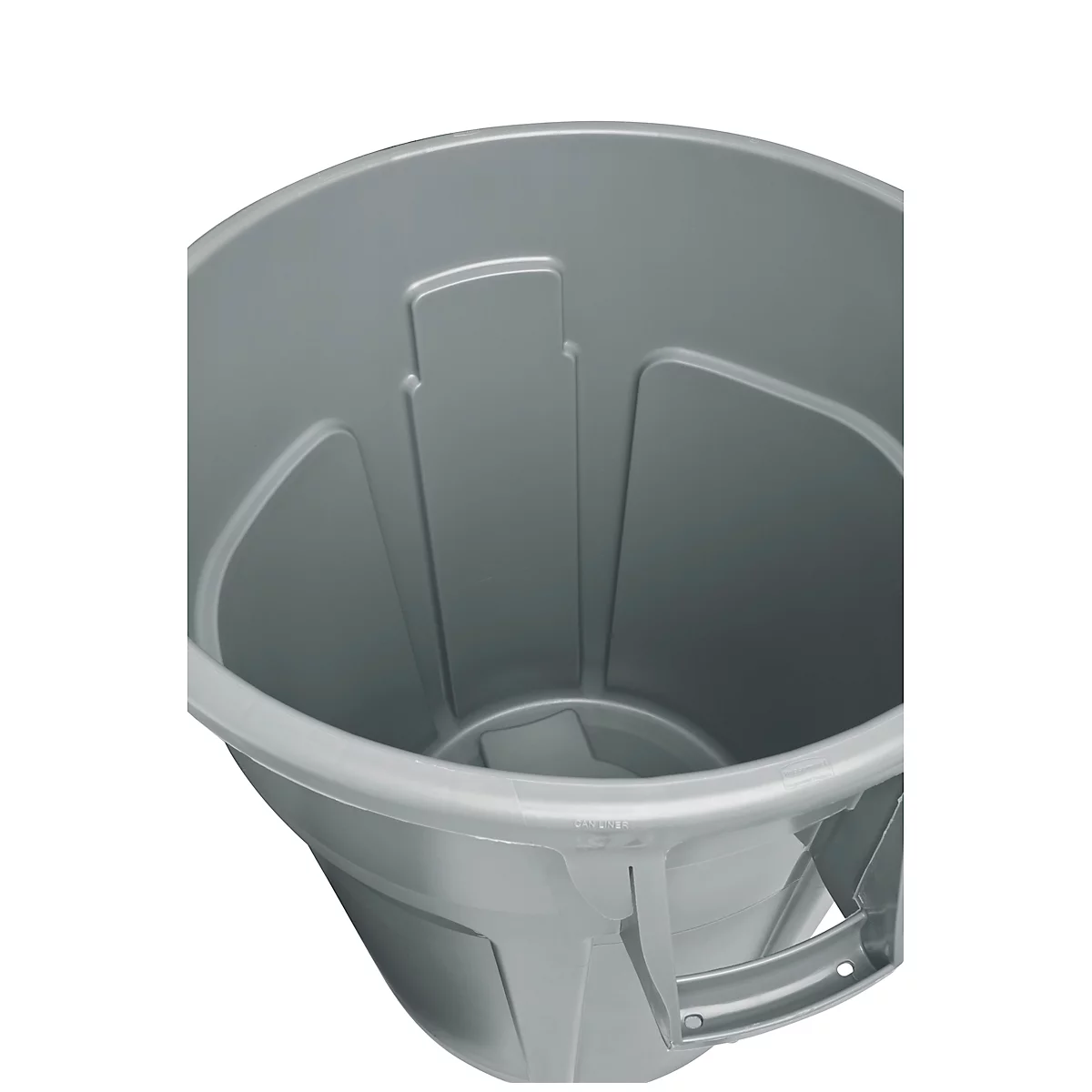 Cubo de basura Rubbermaid Brute, 166,5 l, redondo, bloqueador de rayos UV, L 612 x A 717 x H 796 mm, polietileno, gris