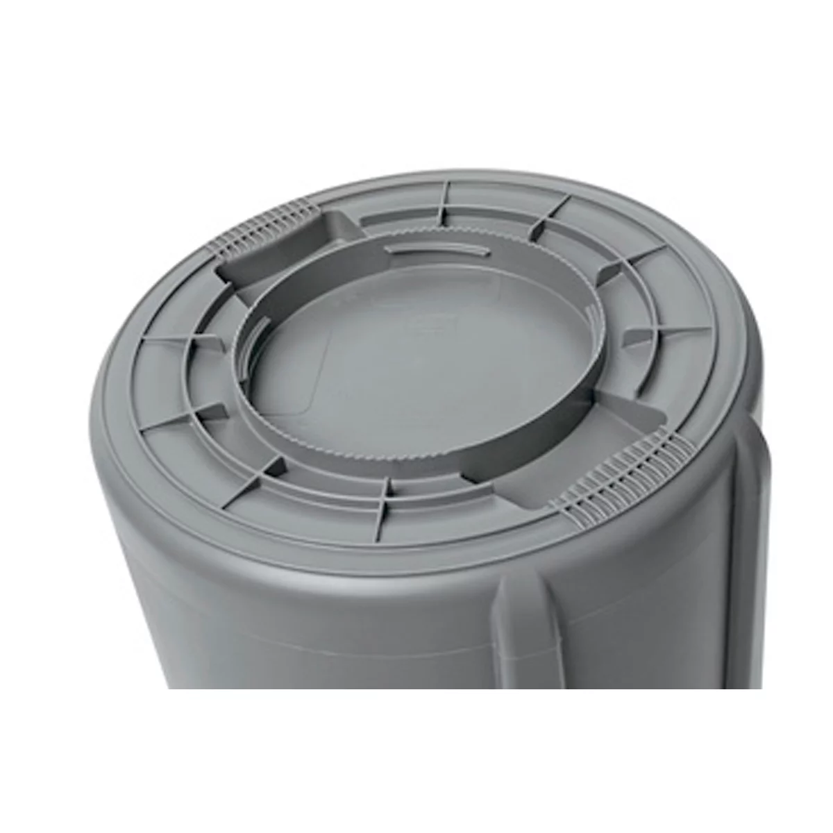 Cubo de basura Rubbermaid Brute, 166,5 l, redondo, bloqueador de rayos UV, L 612 x A 717 x H 796 mm, polietileno, gris