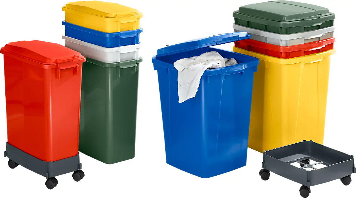 Cubo de basura, sin tapa, 60 o 90 litros, disponible en varios colores