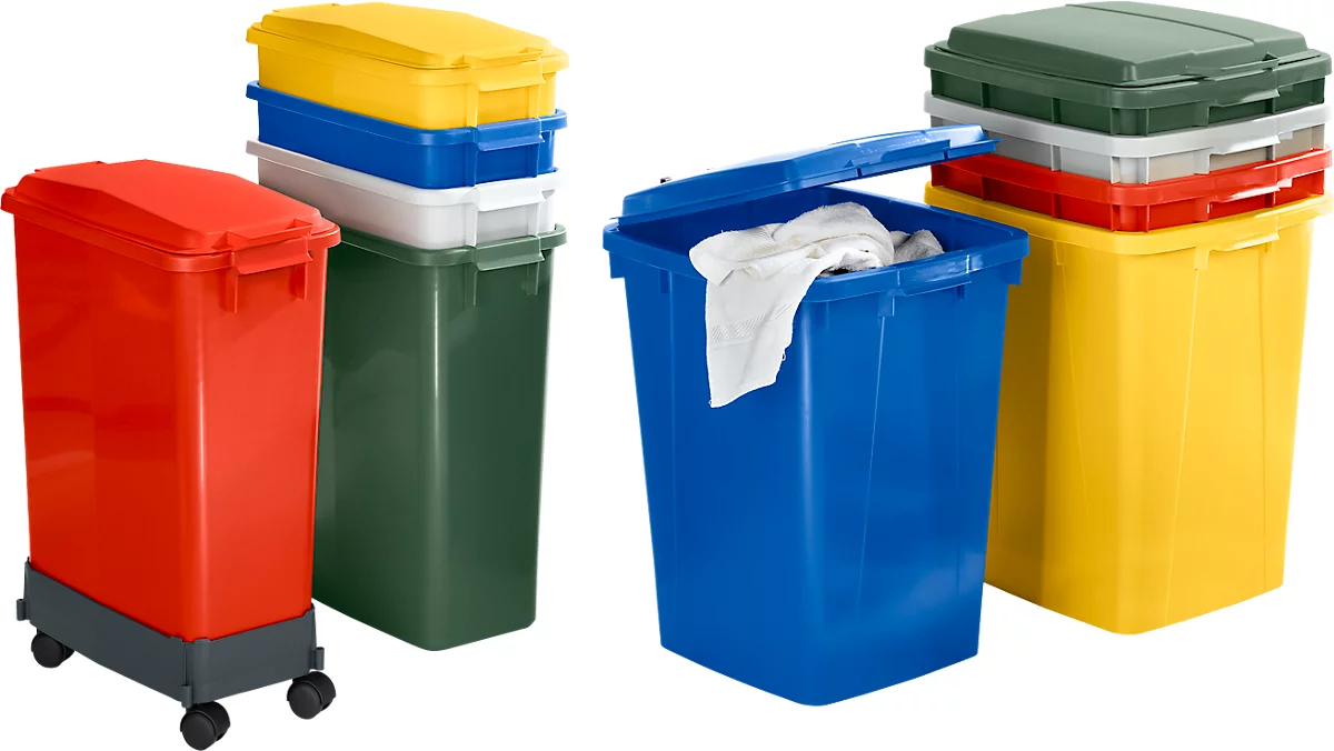 Cubo de basura, sin tapa, 60 o 90 litros, disponible en varios colores