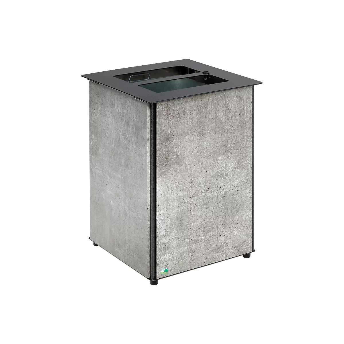 Cubo de basura VAR, capacidad 80 l, con cerradura triangular, para fijación al suelo, efecto hormigón