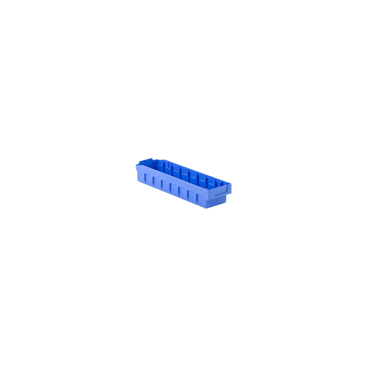 Cubo de estantería RK 400S, poliestireno, L 390 x A 97 x H 64 mm, 8 compartimentos, para estanterías de 400 mm de profundidad, azul