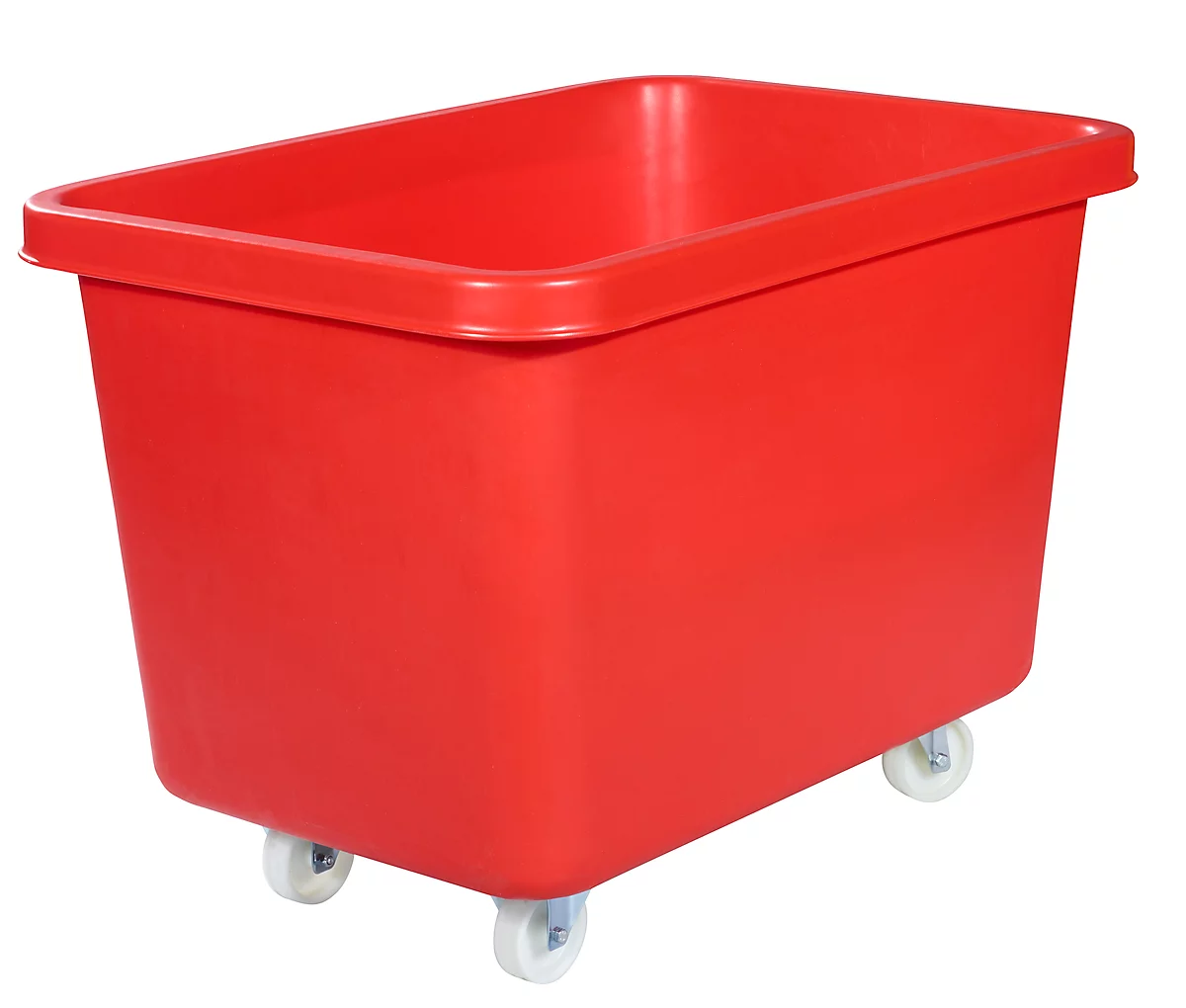 Cubo rectangular, plástico, móvil, L 835 x A 550 mm, 227 L, rojo