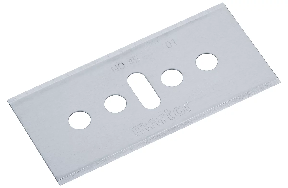 Cuchilla industrial MARTOR 45, 10 piezas, L 39 x A 18,4 mm, corte por las dos caras, espesor del material 0,3 mm