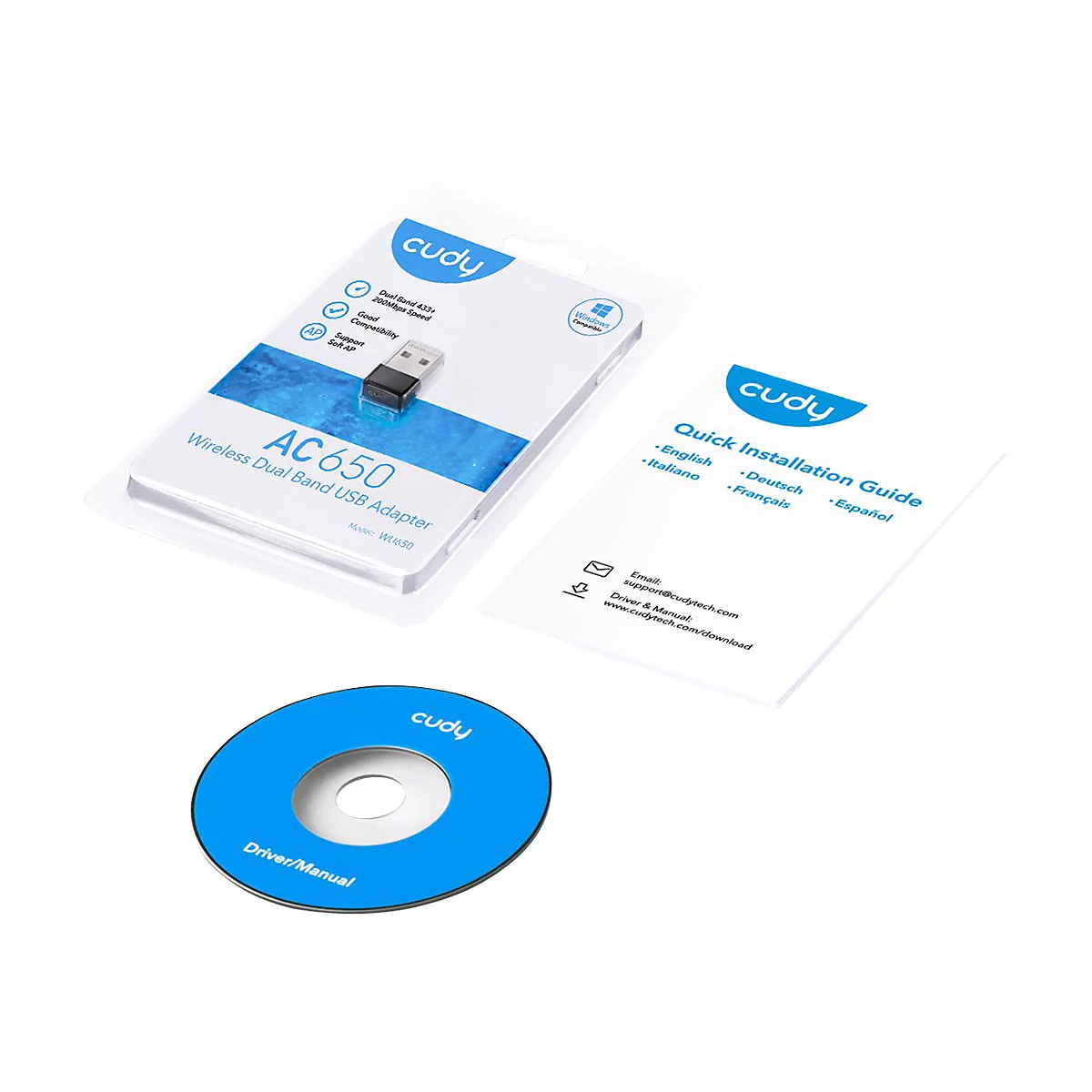 Cudy WU650 - Netzwerkadapter - USB 2.0 - Wi-Fi 5