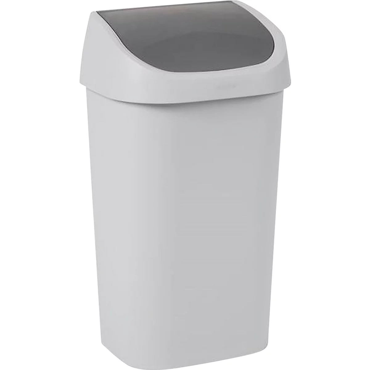 Curver Abfallbehälter Mistral, Swingdeckel, 100% Recycling-Kunststoff, B 400 x T 300 x H 690 mm, 50 Liter, grau/anthrazit