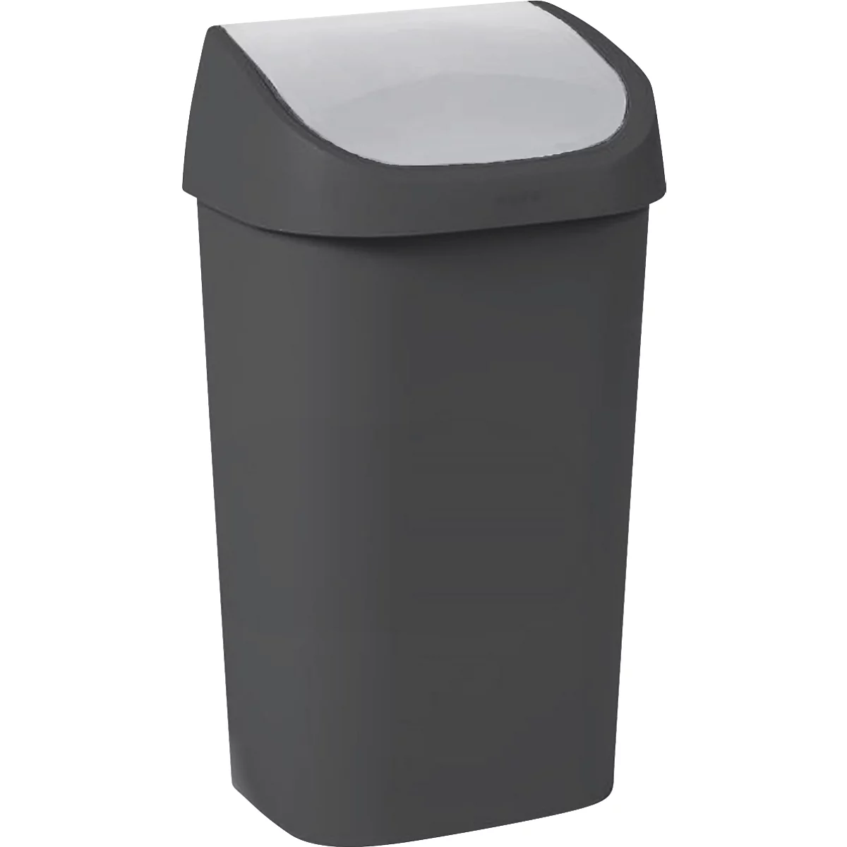 Curver Mistral afvalbak, klapdeksel, 100% gerecycled kunststof, B 400 x D 300 x H 690 mm, 50 liter, antraciet/grijs