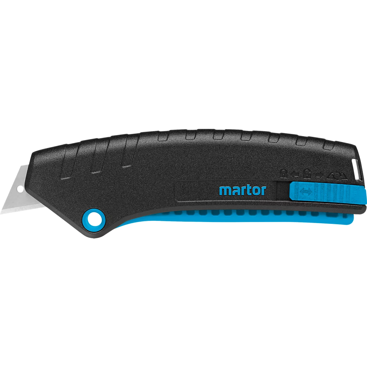 Cutter de séccurité MIZAR MARTOR, rétraction automatique de la lame, profondeur de coupe 15 mm, sortie de la lame 22 mm
