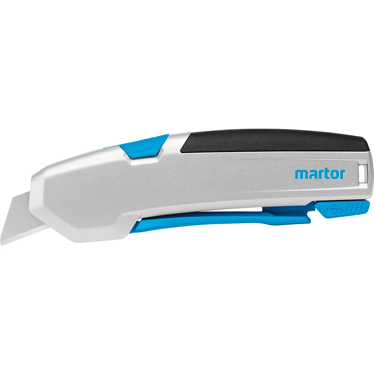 Cutter MARTOR SECUPRO 625, poignée ergonomique Soft grip, système de pince sur le corps, profondeur de coupe 21 mm, rétraction automatique de la lame