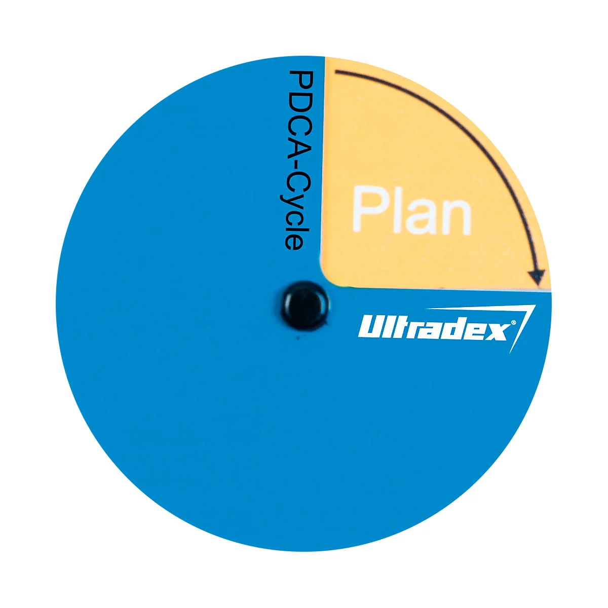 Cycle PDCA Ultradex, rond, 4 phases avec chacune sa propre couleur, magnétique, Ø 70 mm, film magnétique, bleu