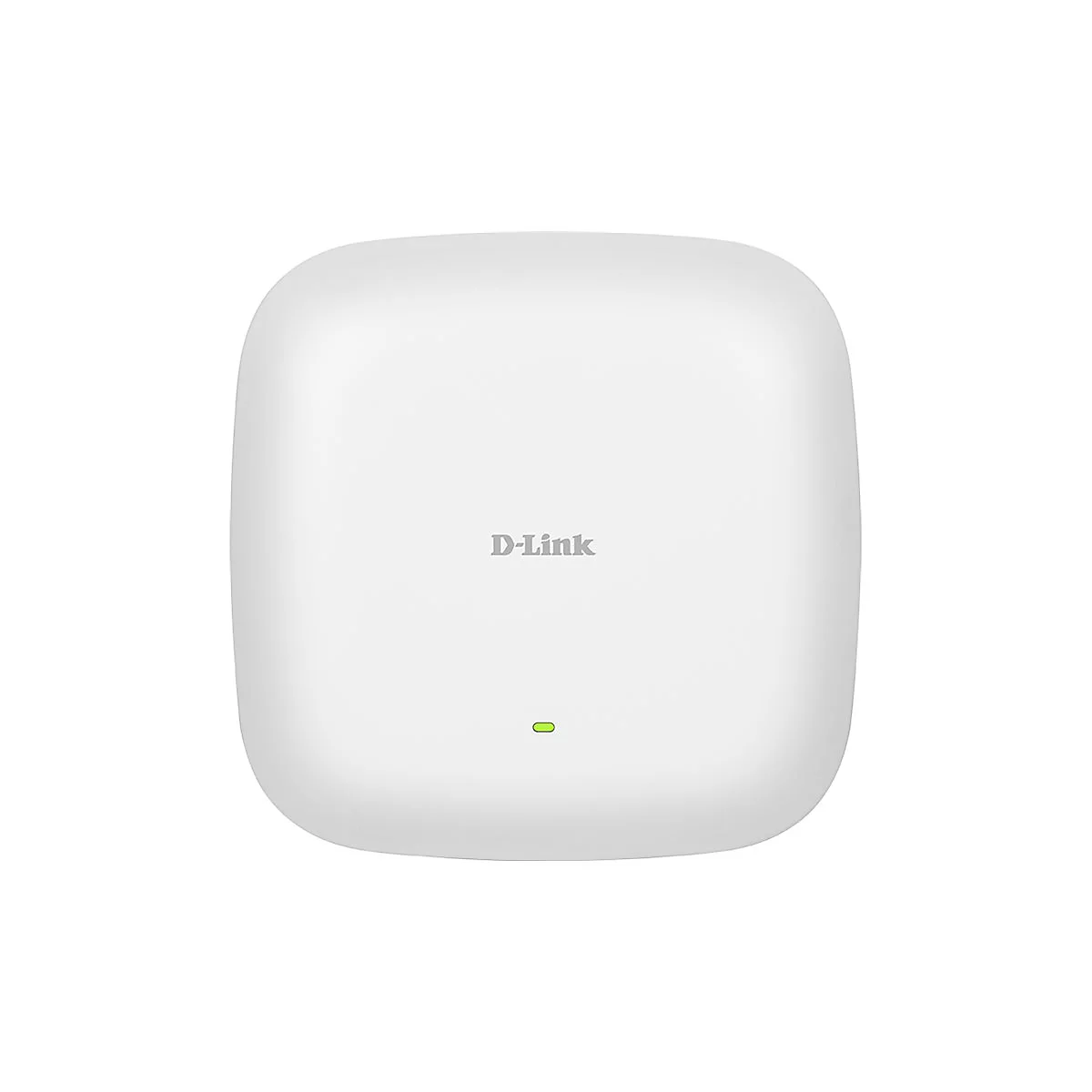 Point d'accès D-Link blanc avec voyant LED vert.